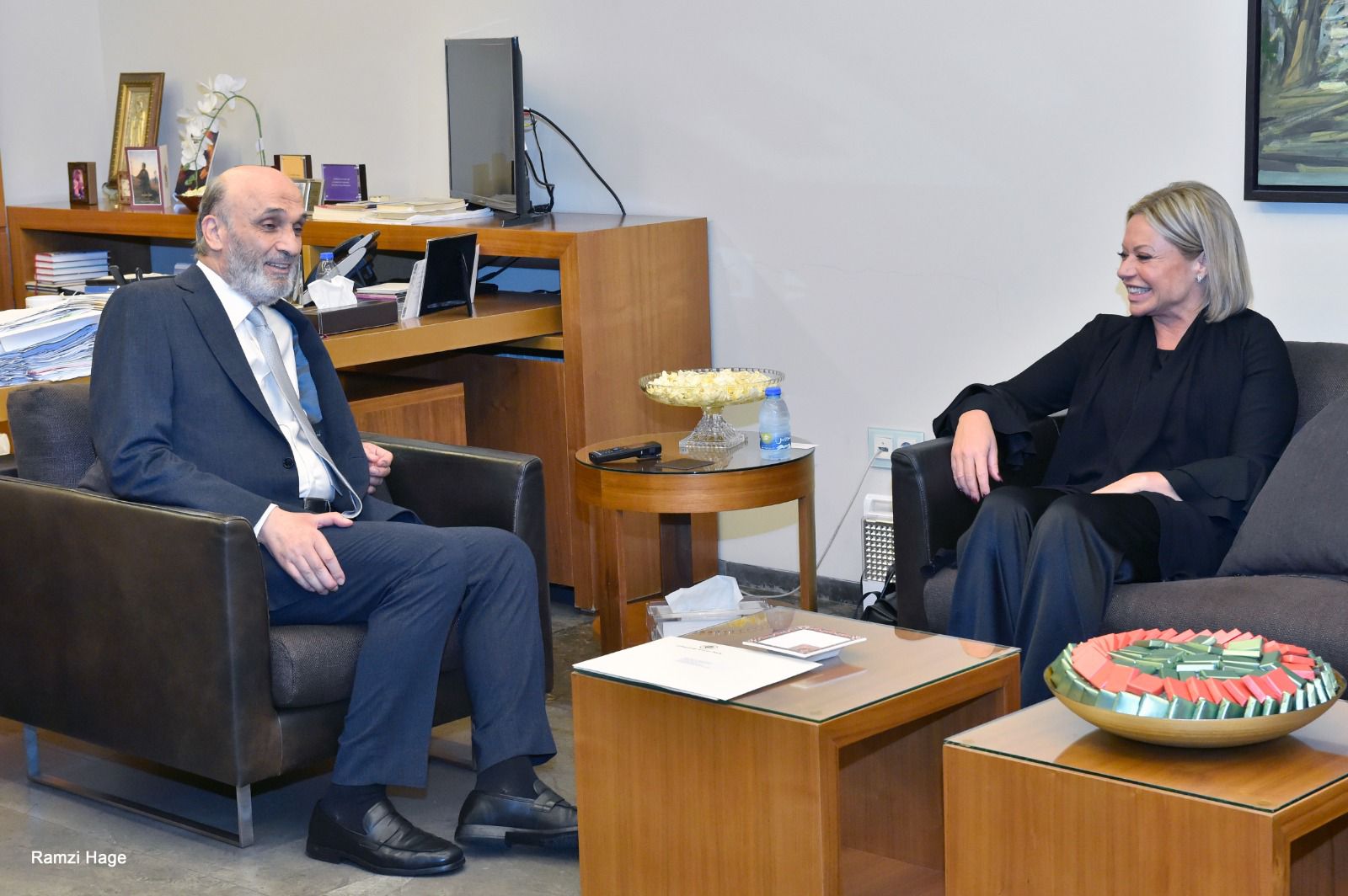 جعجع التقى بلاسخارت... وكتاب لغوتيريس حول أزمة اللجوء السوري